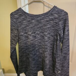 ZYIA Women's Navy Heathered Long Sleeve Top